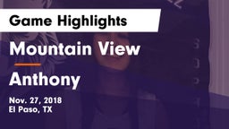 Mountain View  vs Anthony  Game Highlights - Nov. 27, 2018