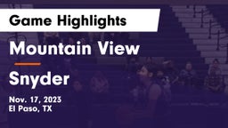 Mountain View  vs Snyder  Game Highlights - Nov. 17, 2023