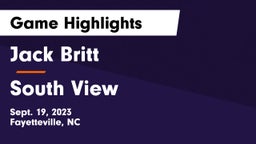 Jack Britt  vs South View 	 Game Highlights - Sept. 19, 2023