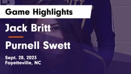 Jack Britt  vs Purnell Swett  Game Highlights - Sept. 28, 2023