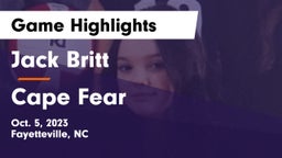 Jack Britt  vs Cape Fear  Game Highlights - Oct. 5, 2023