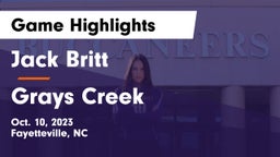 Jack Britt  vs Grays Creek  Game Highlights - Oct. 10, 2023