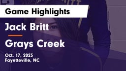 Jack Britt  vs Grays Creek  Game Highlights - Oct. 17, 2023