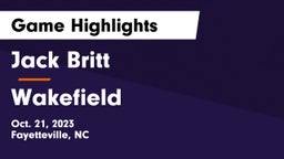 Jack Britt  vs Wakefield  Game Highlights - Oct. 21, 2023