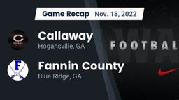 Recap: Callaway  vs. Fannin County  2022