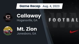 Recap: Callaway  vs. Mt. Zion  2023