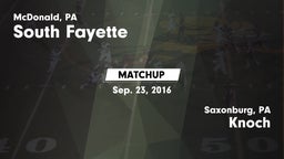 Matchup: South Fayette vs. Knoch  2016