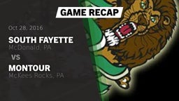 Recap: South Fayette  vs. Montour  2016