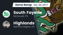 Recap: South Fayette  vs. Highlands  2017