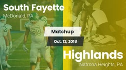 Matchup: South Fayette vs. Highlands  2018