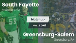 Matchup: South Fayette vs. Greensburg-Salem  2018