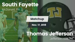 Matchup: South Fayette vs. Thomas Jefferson  2018