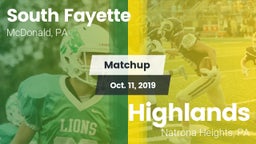 Matchup: South Fayette vs. Highlands  2019