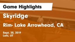 Skyridge  vs Rim- Lake Arrowhead, CA Game Highlights - Sept. 20, 2019