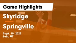 Skyridge  vs Springville  Game Highlights - Sept. 10, 2022