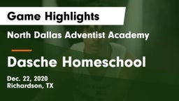 North Dallas Adventist Academy  vs Dasche Homeschool Game Highlights - Dec. 22, 2020