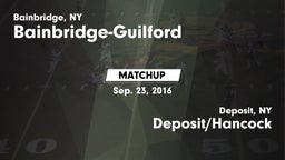Matchup: Bainbridge-Guilford vs. Deposit/Hancock  2016