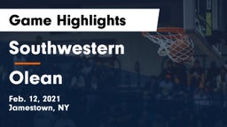 Southwestern  vs Olean  Game Highlights - Feb. 12, 2021