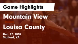 Mountain View  vs Louisa County  Game Highlights - Dec. 27, 2018