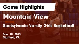 Mountain View  vs Spotsylvania Varsity Girls Basketball Game Highlights - Jan. 18, 2023