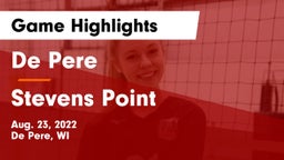 De Pere  vs Stevens Point  Game Highlights - Aug. 23, 2022