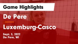 De Pere  vs Luxemburg-Casco  Game Highlights - Sept. 3, 2022
