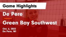 De Pere  vs Green Bay Southwest  Game Highlights - Oct. 6, 2022