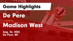 De Pere  vs Madison West  Game Highlights - Aug. 26, 2023
