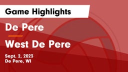 De Pere  vs West De Pere  Game Highlights - Sept. 2, 2023