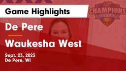 De Pere  vs Waukesha West  Game Highlights - Sept. 23, 2023