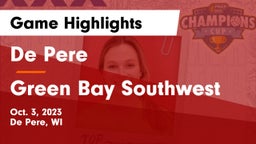 De Pere  vs Green Bay Southwest  Game Highlights - Oct. 3, 2023