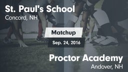 Matchup: St. Paul's vs. Proctor Academy  2016