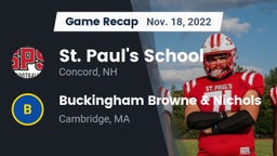 Recap: St. Paul's School vs. Buckingham Browne & Nichols  2022
