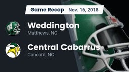 Recap: Weddington  vs. Central Cabarrus  2018