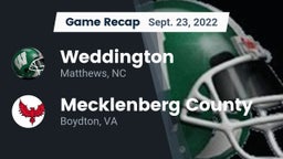 Recap: Weddington  vs. Mecklenberg County  2022