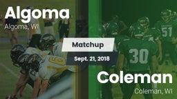Matchup: Algoma vs. Coleman  2018