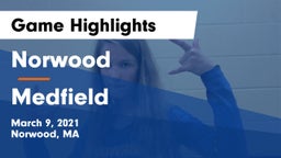 Norwood  vs Medfield  Game Highlights - March 9, 2021