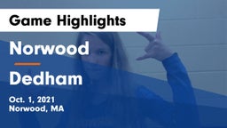 Norwood  vs Dedham  Game Highlights - Oct. 1, 2021