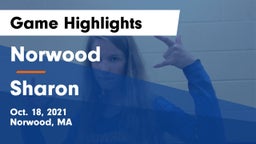 Norwood  vs Sharon  Game Highlights - Oct. 18, 2021