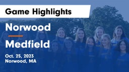 Norwood  vs Medfield  Game Highlights - Oct. 25, 2023