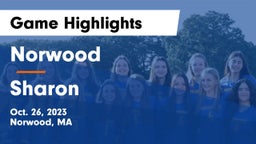 Norwood  vs Sharon  Game Highlights - Oct. 26, 2023