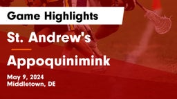 St. Andrew's  vs Appoquinimink  Game Highlights - May 9, 2024