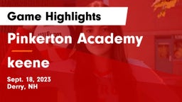 Pinkerton Academy vs keene Game Highlights - Sept. 18, 2023