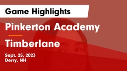 Pinkerton Academy vs Timberlane  Game Highlights - Sept. 25, 2023