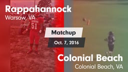 Matchup: Rappahannock vs. Colonial Beach  2016