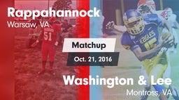 Matchup: Rappahannock vs. Washington & Lee  2016