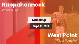 Matchup: Rappahannock vs. West Point  2019