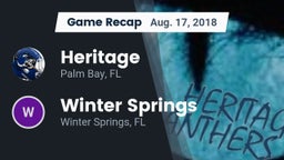 Recap: Heritage  vs. Winter Springs  2018