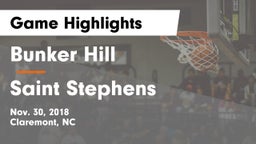 Bunker Hill  vs Saint Stephens  Game Highlights - Nov. 30, 2018