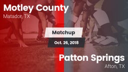Matchup: Motley County vs. Patton Springs  2018